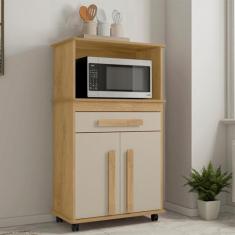 Armário Multiuso Toronto com 2 Portas 1 Gaveta e Nicho para Micro-Onda