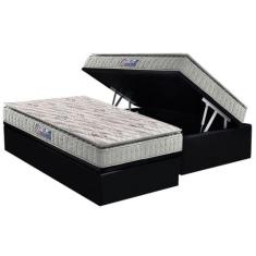 Conjunto Box Baú Solteiro: Colchão Espuma Anjos D33 Orthosono One Face