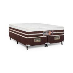Cama Box + Colchão Castor King Silver Star Air One Face Hibrido 193x203x59cm