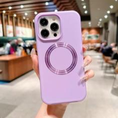 Capa protetora de lente para iPhone 15 Plus 13 12 14 Pro Max para Samsung S23 Capa ultra magnética de carregamento sem fio TPU, roxa, para iPhone 15 Plus