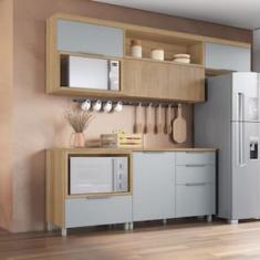 Cozinha Compacta Nesher Marquesa com 4 Portas, 4 Gavetas e 4 Prateleiras – 280cm de Largura