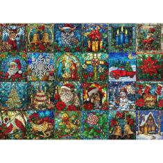 Quebra-cabeça do calendário do advento BUAHAH 2024, vitral, 1000 peças