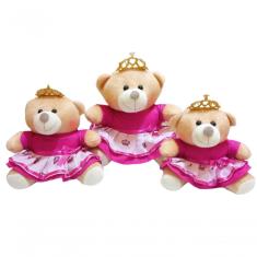 Ursa Pelúcia Princesa Pink 3 Un