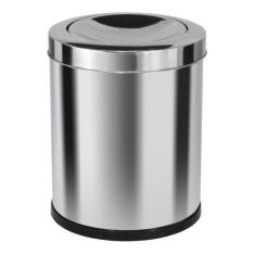 Lixeira Em Aço Inox Com Tampa Meia Esfera 30l - JSN, Cinza