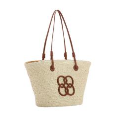 Bolsa Praia Luxo Feminina Palha Ombro Chenson - Bege
