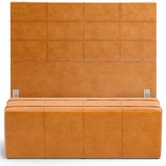 Kit Cabeceira Cama Box King 195cm com Calçadeira Roma W01 material sin