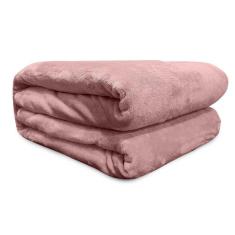 Cobertor Casal Flannel Liso - Andreza - Andreza enxovais, ROSE