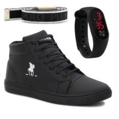 Kit Com Tênis Cano Médio Masculino + Relógio Digital E Um Cinto-Masculino