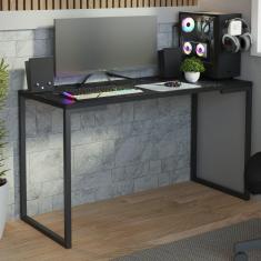 Mesa de Escritório Industrial Preta 120cm Nero Marquina Madesa