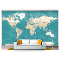 Papel De Parede Mapa Mundi  Nmu18