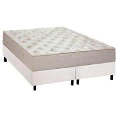 Cama Box Queen: Colchão Molas Ortobom Hotelaria Multilastic Orthotel Superluxo + Base CRC Courano White(158x198)
