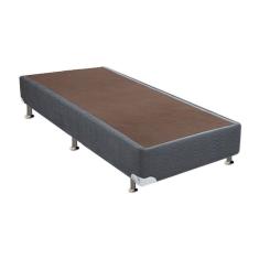 Cama Box Base Solteiro Universal Suede Gray (96x203x20) - Ortobom