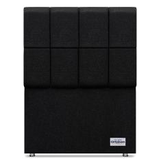 Cabeceira Piave Linho Preto Solteiro (12x90x125) - Ortobom