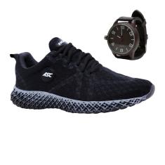 Tênis Masculino Esporte Cadarço Academia Corrida Dia a Dia + Relógio-Masculino