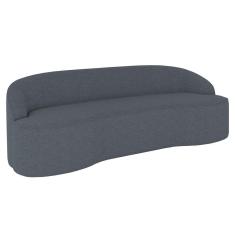 Sofá 5 Lugares Para Sala De Estar Living 280cm Theo D06 Linho Mescla Chumbo - Mpozenato