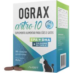 Suplemento Alimentar Avert Ograx Artro 10 para Cães e Gatos - 30 Cápsulas