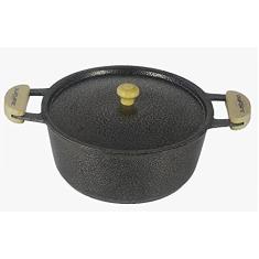 Panela Caçarola Alumínio Alça Madeira Meia Lua 16 cm Diâmetro 1,35 Litros