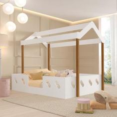 Cama Casinha Infantil Montessoriana Isa Branca e Mel - DIVALOTO, BRANC