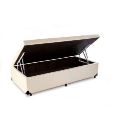 Cama Box Baú Solteiro Blue AColchões Síntetico Bege 41x88x188