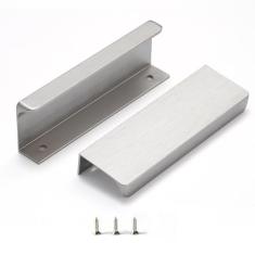 sunlithor Puxador de dedo para armários puxadores de gaveta de cozinha cômoda de porta de perfil baixo armário longo banheiro puxadores de armário alumínio pacote com 6 níquel escovado 15 cm fácil