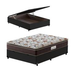 Cama Box Baú Casal Preta + Colchão Espuma D45 - Probel - Guarda-Costas