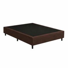 Base Cama Box Casal Suede 138x188 Marrom - FÁBRICA DE TUDO