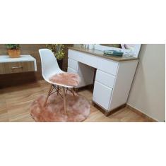 Tapete Redondo Em Pelúcia Pelo Alto De 7cm Sem Forro - 90 cm - S DECOR