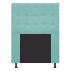 Cabeceira Estofada Dama 90 Cm Solteiro Suede Azul Tiffany