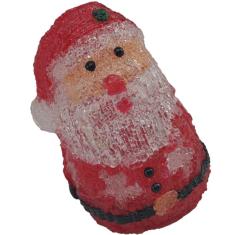 Boneco Papai Noel Mesa Enfeite Iluminado Acrilico 10 Leds Decoraçao Natalino Casa Escritorio