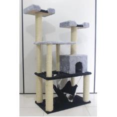 Arranhador Para Gato Madagascar Castelo Cinza - Dodytoy Brinquedos Par