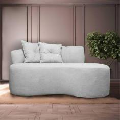 Sofá Curvo Orgânico Plaza 2 Pessoas 200cm Bouclê Cinza SOFA STORE