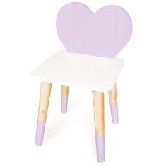Cadeira Infantil de Madeira Coração (Lilás)