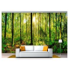Papel De Parede Floresta Natureza Árvores 3D 3M² Xna190
