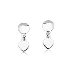 Brinco Infantil Coração Pendurado Prata 925