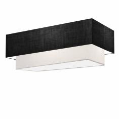 Plafon Duplo Retangular Vivare Md-3044 Cúpula em Tecido 70x30cm x 60x25cm - Bivolt