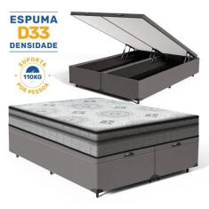 Cama Box Baú com Colchão de Espuma D33 Anjos Pillow In Ortosleep Queen