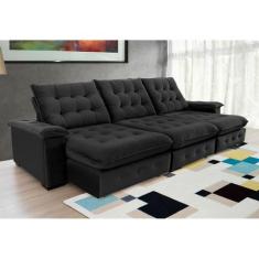 Sofá Coliseu 3.40m Retrátil e Reclinável Super Pillow  - Sofisticato, 
