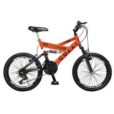 Bicicleta Infantil Colli GPS20, Aro 20, Quadro de Aço Carbono, Suspensão Dupla, Laranja