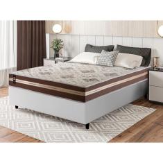 Conjunto Cama Box Espuma Chicago Marrom Viúva 128x188x57