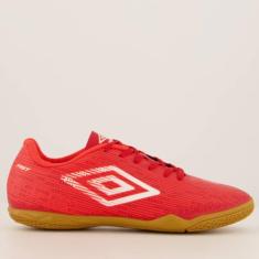 Chuteira Umbro Fast Futsal Vermelha e Coral