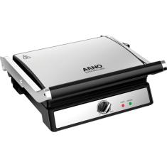 Grill Super Inox Arno XL GGRA - Grande Capacidade com Abertura 180° e Placas Antiaderentes, 220V