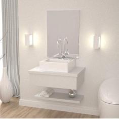 Gabinete para Banheiro com Cuba Q35 e Prateleira 605w Metrópole - Comp