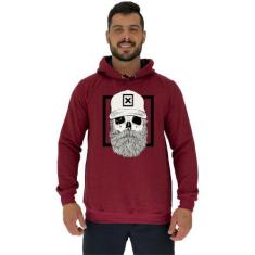 Blusa Moletom Tradicional Com Touca MXD Conceito Caveira Lenhador, Mas