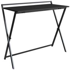 Escrivaninha Dobravel Estilo Industrial P1022 Preto Grafite Pp Preto Grafite