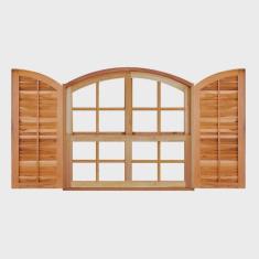 Janela de Madeira Guilhotina 140x120cm 4 Folhas Rodam