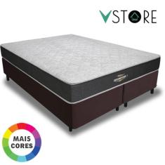 Cama Box Queen + Colchão Espuma D33 Ortopédico 158x198x58cm Orthopedic
