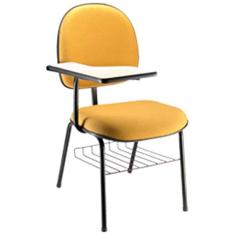 Cadeira Executiva Universitária com prancheta Linha Office Cor Amarelo
