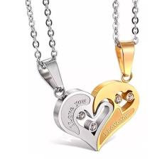 Colar Duplo Coração Casal Dia Namorados I Love You 2 Metades