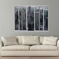 Janela Vitrô de Alumínio 4 Folhas 120 X 120cm Modular Esquadrias Bergamo