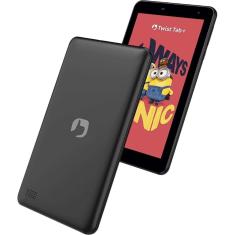 Tablet Infantil Twist Minions Positivo + com 2 Capas de Proteção 2GB RAM + 64GB Tela 7" Android 11 GO Processador Quad Core - Preto